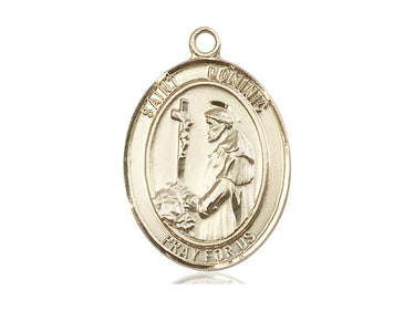 14kt solid gold St. Dominic de Guzman patron saint medal pendant 1 inch by 3/4 inch handcrafted by Bliss USA