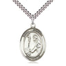 Sterling silver St. Dominic de Guzman patron saint medal necklace 1 inch by 3/4 inch with 24 inch chain by Bliss USA