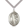Sterling Silver St. Elmo Catholic patron saint medal necklace 1 inch pendant 24 inch chain Bliss USA