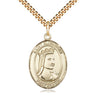 14kt Gold Filled St. Elizabeth of Hungary Patron Saint Medal Necklace 1x3/4 inch with 24 inch chain by Bliss