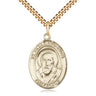 14kt Gold Filled St. Francis de Sales Medal Necklace 1 inch x 3/4 inch with 24 inch curb chain - Patron Saint of Writers - Bliss Manufacturing