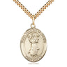 14kt Gold Filled St. Francis of Assisi Patron Saint Medal Necklace 1 inch by 3/4 inch with 24 inch Chain by Bliss