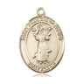 14kt Solid Gold St. Francis of Assisi Patron Saint Medal Pendant 1 inch by 3/4 inch Handcrafted by Bliss