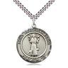 Sterling Silver St. Francis of Assisi Patron Saint Medal Necklace 1 x 5/8 inch with 24 inch Chain by Bliss