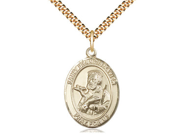 14kt Gold Filled St. Francis Xavier Patron Saint Medal Necklace 1 inch x 3/4 inch on 24 inch Chain by Bliss