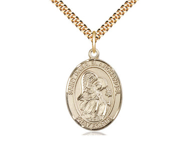 14kt gold filled St. Gabriel the Archangel medal necklace, 1 inch by 3/4 inch pendant, 24 inch chain, Bliss