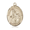 14kt solid gold St. Gabriel the Archangel patron saint medal pendant, 1x3/4 inch, handcrafted by Bliss Manufacturing USA