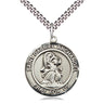 Sterling silver St. Gabriel Archangel Catholic patron saint medal necklace 1 inch 24 inch chain Bliss USA