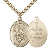 14kt gold filled St. George patron saint medal necklace 1 x 3/4 inches with 24 inch chain by Bliss