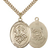 14kt Gold Filled St. George Coast Guard Medal Necklace 1 x 3/4 inch on 24 inch chain by Bliss