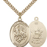 14kt Gold Filled St. George Patron Saint Medal Necklace 1 x 3/4 inches Medium with 24 inch Chain Bliss