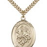 14kt Gold Filled St. George Paratrooper Medal Necklace 1 x 3/4 inches on 24 inch chain by Bliss
