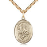 14kt Gold Filled St. George Patron Saint Medal Necklace 1 x 3/4 inches with 24 inch chain by Bliss Manufacturing