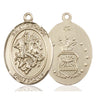 Solid 14kt Gold St. George Air Force Medal Pendant 1x3/4 inch handcrafted in USA by Bliss Manufacturing
