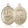 14kt Solid Gold St. George National Guard Medal Pendant 1 inch by 3/4 inch handcrafted by Bliss