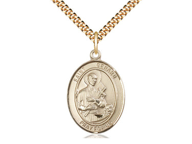 14kt Gold Filled St. Gerard Majella Catholic patron saint medal necklace 1 inch 24 inch curb chain Bliss USA