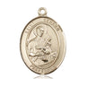 14kt solid gold St. Gerard Majella medal pendant, 1 inch by 3/4 inch, handcrafted in USA by Bliss Manufacturing