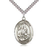 Sterling Silver St. Gerard Majella Patron Saint Medal Necklace 1x3/4 inch on 24 inch Chain by Bliss