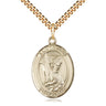 14kt Gold Filled St. Helen Patron Saint Medal Necklace 1 inch x 3/4 inch Medium with 24 inch Chain by Bliss