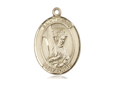 14kt Solid Gold St. Helen Catholic Medal Pendant 1 inch by three quarters inch by Bliss Manufacturing