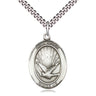 Sterling Silver Holy Spirit Pendant Necklace 1 x 3/4 inches with 24 inch Curb Chain by Bliss Manufacturing