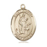 14kt Solid Gold St. Hubert of Liege patron saint medal pendant 1 inch by 3/4 inch by Bliss Manufacturing