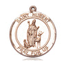 14kt Solid Gold St. Hubert of Liege patron saint medal pendant 1 inch by 5/8 inch by Bliss Manufacturing