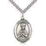 Sterling Silver St. Henry II Patron Saint Medal Necklace 1 inch by 3/4 inch on 24 inch chain by Bliss