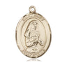 14kt Solid Gold St. Emily de Vialar Medium Patron Saint Medal Pendant 1 inch by 3/4 inch by Bliss