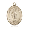 14kt solid gold St. Gregory the Great patron saint medal pendant, 1 inch by 3/4 inch, by Bliss