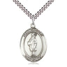 Sterling Silver St. Gregory the Great Patron Saint Medal Necklace 1x3/4 inch on 24 inch Chain by Bliss