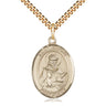 14kt Gold Filled St. Isidore of Seville Patron Saint Medal Necklace 1 x 3/4 inch on 24 inch Chain by Bliss