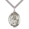 Sterling Silver St. Isidore of Seville Patron Saint Medal Necklace 1 inch by 3/4 inch on 24 inch Chain by Bliss