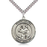 Sterling Silver St. James the Greater Patron Saint Medal Necklace 1x5/8 inch with 24 inch Chain by Bliss