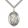 Sterling Silver St. James the Greater Patron Saint Medal Necklace 1 inch x 3/4 inch pendant 24 inch chain Bliss