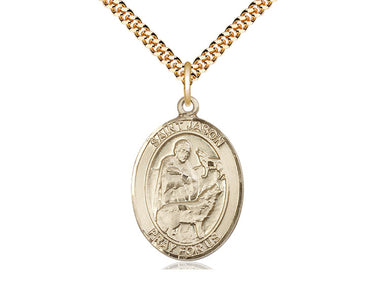 14kt Gold Filled St. Jason Patron Saint Medal Necklace 1 inch x 3/4 inch pendant 24 inch chain Bliss