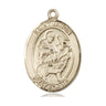 14kt Solid Gold St. Jason Patron Saint Medal Pendant 1 inch x 3/4 inch handcrafted by Bliss