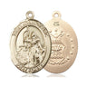 14kt Solid Gold St. Joan of Arc Air Force Patron Saint Medal Pendant 1x3/4 inch by Bliss