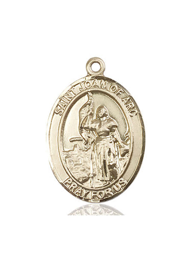 14kt Solid Gold St. Joan of Arc National Guard Medal Pendant 1 inch by 3/4 inch handcrafted by Bliss