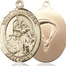 14kt solid gold St. Joan of Arc paratrooper medal pendant, 1 x 3/4 inches, handcrafted by Bliss USA