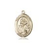 14kt solid gold St. Joan of Arc patron saint medal pendant, 1 x 3/4 inch, handcrafted by Bliss Manufacturing USA