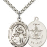 Sterling Silver St. Joan of Arc Patron Saint Medal Necklace with 24 inch Chain by Bliss