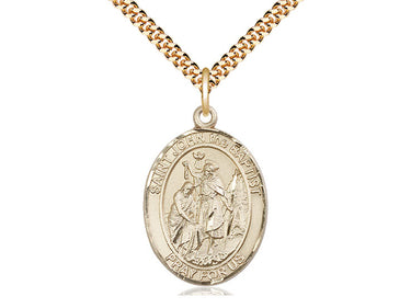 14kt Gold Filled St. John the Baptist Patron Saint Medal Necklace 1 inch x 3/4 inch with 24 inch chain by Bliss