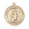 14kt solid gold St. John the Baptist Catholic patron saint medal pendant, 1 inch by 5/8 inch, handcrafted by Bliss Manufacturing