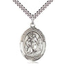 Sterling Silver St. John the Baptist Patron Saint Medal Necklace 1 inch by 3/4 inch with 24 inch Chain by Bliss
