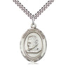 Sterling Silver St. John Bosco Patron Saint Medal Necklace 1 inch by 3/4 inch with 24 inch Chain by Bliss