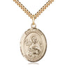 14kt Gold Filled St. John the Apostle Patron Saint Medal Necklace 1 x 3/4 inch 24 inch chain Bliss USA