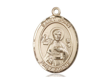14kt Solid Gold St. John the Apostle patron saint medal pendant by Bliss Manufacturing