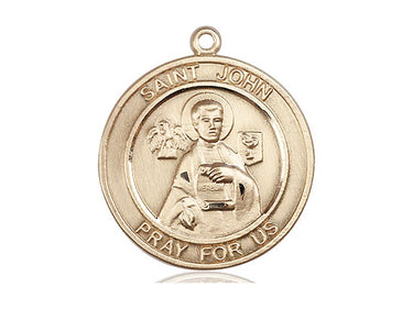14kt Solid Gold St. John the Apostle patron saint medal pendant by Bliss Manufacturing