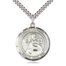 Sterling Silver St. John the Apostle Patron Saint Medal Necklace 1 x 5/8 inch 24 inch chain Bliss USA